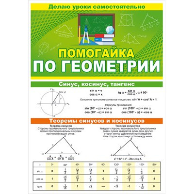 ПЛАКАТ- БУКЛЕТ ОБУЧАЮЩИЙ "ПОМОГАЙКА ПО ГЕОМЕТРИИ"
