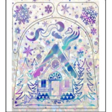 НАКЛЕЙКА НОВОГОДНЯЯ ВИТРАЖ 15,5*17,5СМ "ДОМ"