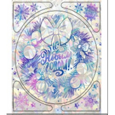 НАКЛЕЙКА НОВОГОДНЯЯ ВИТРАЖ 15,5*17,5СМ "НОВОГОДНИЙ ВЕНОК" НАКЛЕЙКА НОВОГОДНЯЯ ВИТРАЖ 15,5*17,5СМ "НОВОГОДНИЙ ВЕНОК"