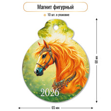 МАГНИТ НОВОГОДНИЙ СИМВОЛ ГОДА "ЛОШАДЬ" 9728