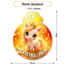 МАГНИТ НОВОГОДНИЙ СИМВОЛ ГОДА "ЛОШАДЬ. БОГАТСТВА" 9727