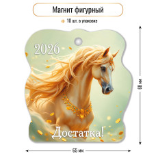 МАГНИТ НОВОГОДНИЙ СИМВОЛ ГОДА "ЛОШАДЬ. ДОСТАТКА" 9735