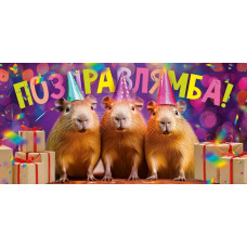 ОТКРЫТКА-КОНВЕРТ "ПОЗДРАВЛЯМБА!"