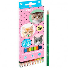 КАРАНДАШИ ЦВЕТНЫЕ "NEED MORE CATS" 2М 18 ЦВ