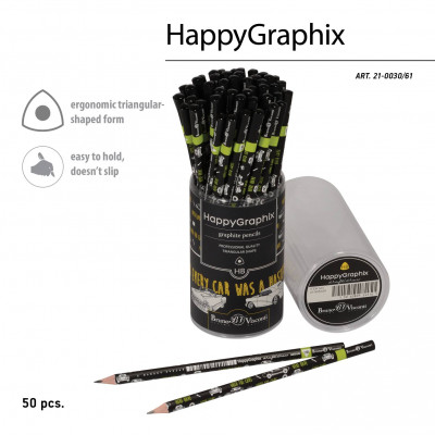 КАРАНДАШ НВ "HAPPYGRAPHIX. МАШИНЫ. ЦВЕТ САЛАТОВЫЙ"