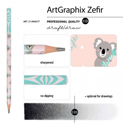 КАРАНДАШ ПЛАСТИКОВЫЙ "ARTGRAPHIX ZEFIR LOLIPOP. КОАЛА"