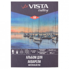 АЛЬБОМ ДЛЯ АКВАРЕЛИ НА СКЛЕЙКЕ А4 12Л "VISTA-ARTISTA"