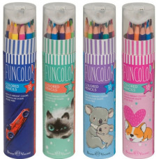 КАРАНДАШИ ЦВЕТНЫЕ "FUNCOLOR"  18ЦВ ПЛАСТИК В ТУБУСЕ С ТОЧИЛКОЙ