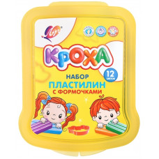 ПЛАСТИЛИН ВОСКОВОЙ 12ЦВ 198Г "КРОХА" В КОНТЕЙНЕРЕ