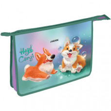 ПАПКА ДЛЯ ТРУДА И ИЗО НА МОЛНИИ А4 "HEY CORGI" КАРТОН, ПЛАСТИК 33,7*24,3*8СМ