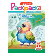 РАСКРАСКА С НАКЛЕЙКАМИ "ПТИЦЫ"