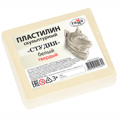 ПЛАСТИЛИН СКУЛЬПТУРНЫЙ ТВЕРДЫЙ ГАММА 500Г БЕЛЫЙ