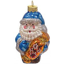 ИГРУШКА СТЕКЛЯННАЯ "ДЕД МОРОЗ С КОНФЕТОЙ" В УПАКОВКЕ