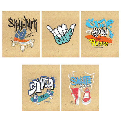 ТЕТРАДЬ 48Л КЛЕТКА "SKATE AND SURF"
