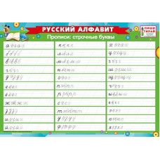 ПЛАКАТ ОБУЧАЮЩИЙ А4 "РУССКИЙ АЛФАВИТ. ПРОПИСИ: СТРОЧНЫЕ БУКВЫ"